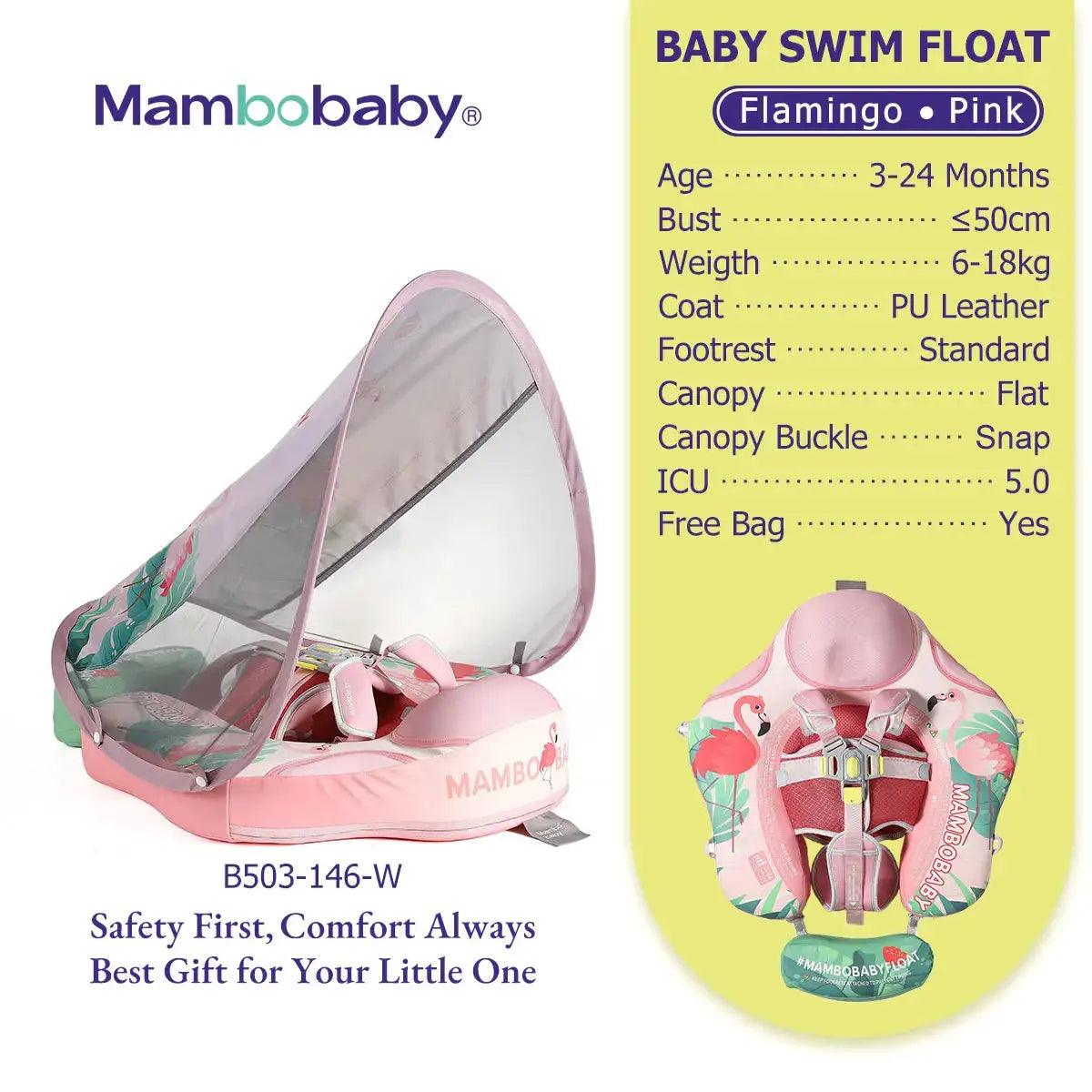  Mambobaby Gentle Skin Safe Baby Swimming Ring With Canopy -  ToylandEU™