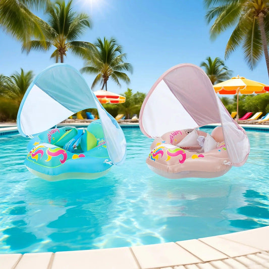  Baby Swim Float With Canopy Extra Stability And Safety -  ToylandEU™