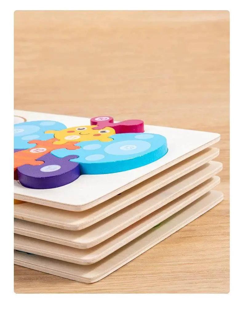  Baby Toy Wooden 3D Puzzle Cartoon Jigsaw for Kids -  ToylandEU™