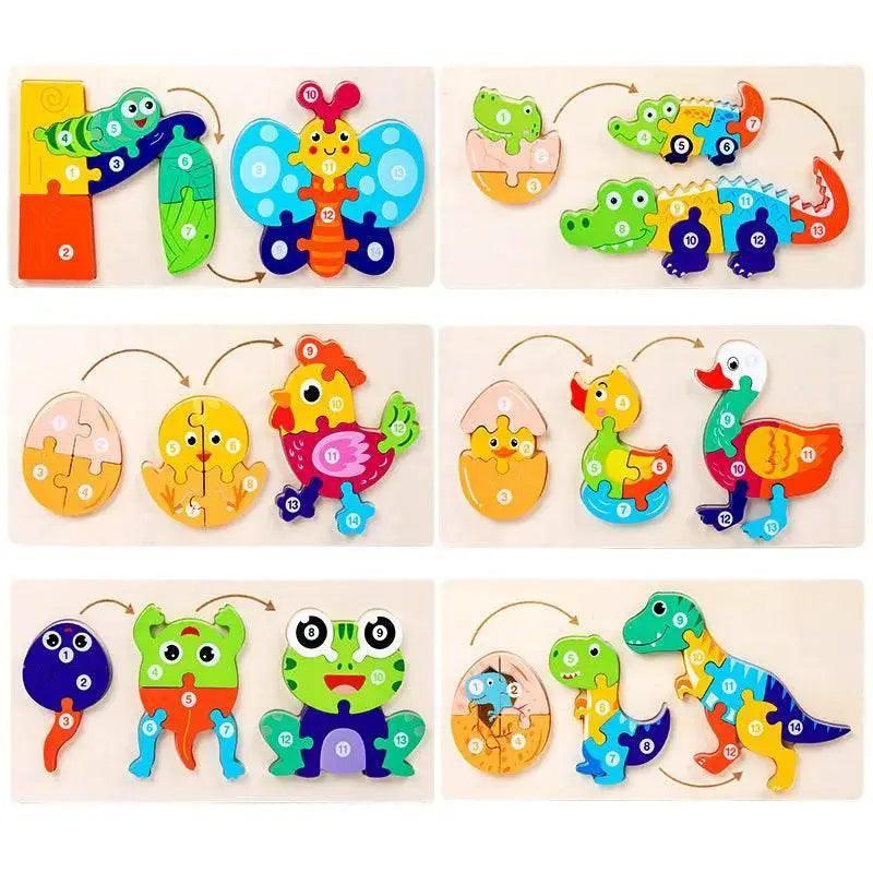 Baby Toy Wooden 3D Puzzle Cartoon Jigsaw for Kids -  ToylandEU™