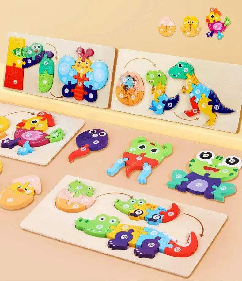  Baby Toy Wooden 3D Puzzle Cartoon Jigsaw for Kids -  ToylandEU™