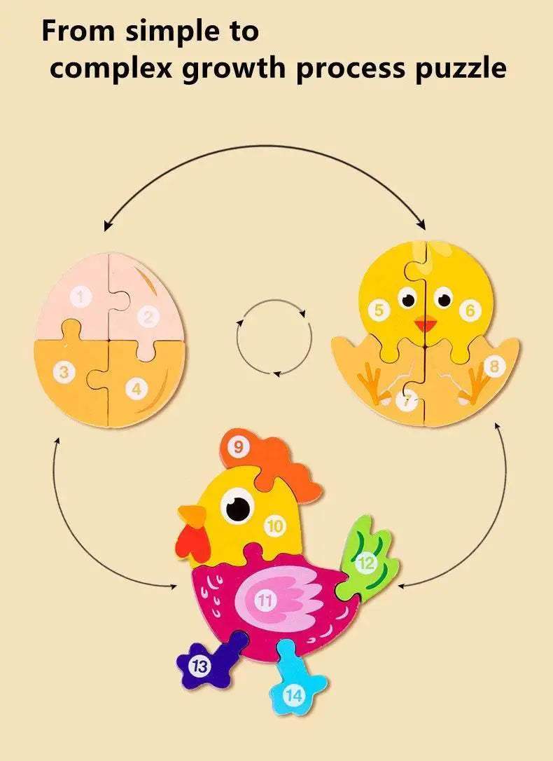  Baby Toy Wooden 3D Puzzle Cartoon Jigsaw for Kids -  ToylandEU™