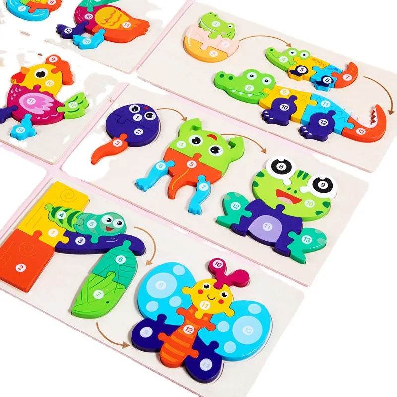 Baby Toy Wooden 3D Puzzle Toys Life Cycle Cartoon Jigsaw - ToylandEU