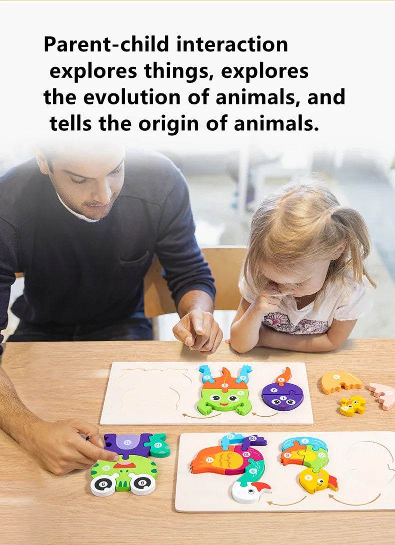 Baby Toy Wooden 3D Puzzle Toys Life Cycle Cartoon Jigsaw - ToylandEU