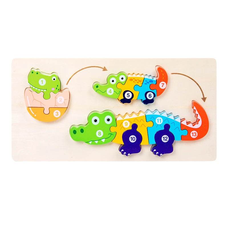 Baby Toy Wooden 3D Puzzle Toys Life Cycle Cartoon Jigsaw - ToylandEU