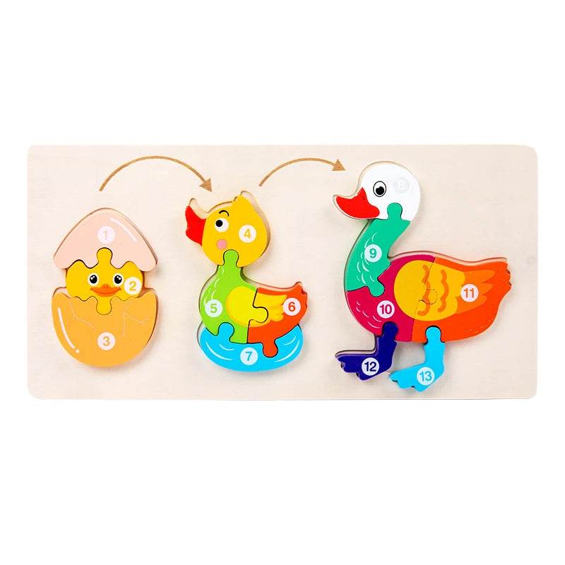 Baby Toy Wooden 3D Puzzle Toys Life Cycle Cartoon Jigsaw - ToylandEU