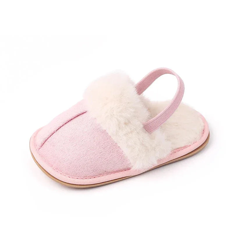 Baby Winter Slippers Warm Soft Fluffy TPR Indoor Anti Slip - ToylandEU