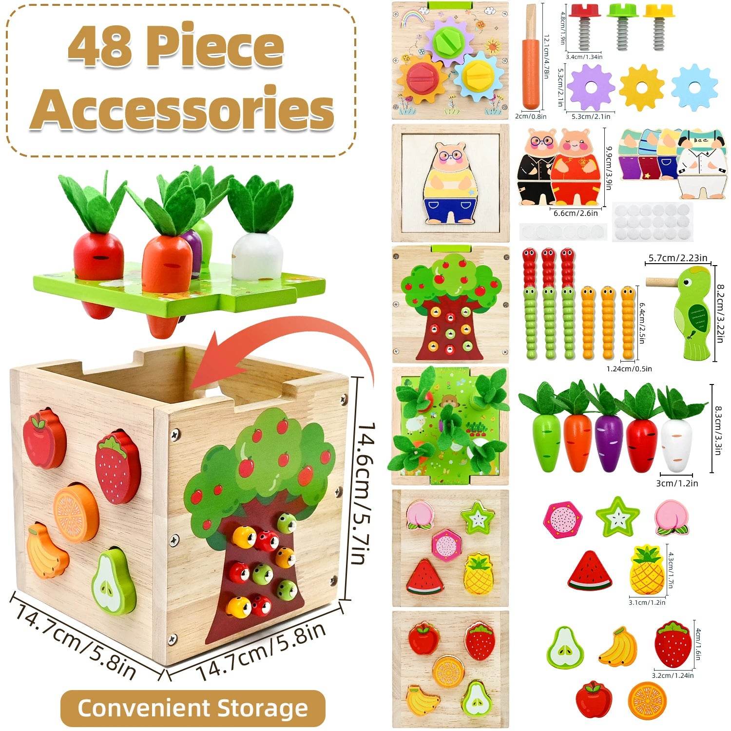 Baby Wooden Activity Cube Center Toys for Boys Girls - ToylandEU