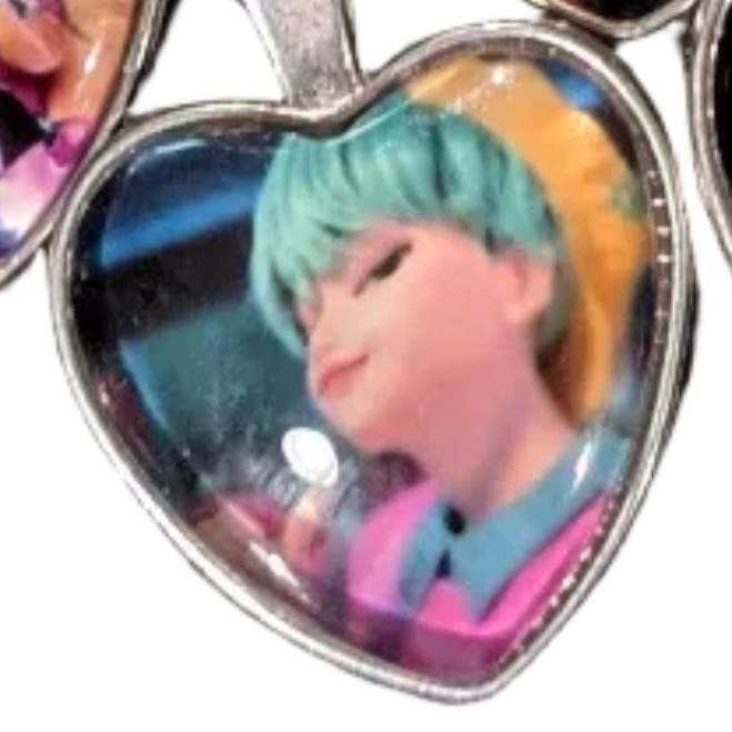 K-Pop Demon Hunters Necklace | Heart Pendant | Silver-Tone Setting | One Size