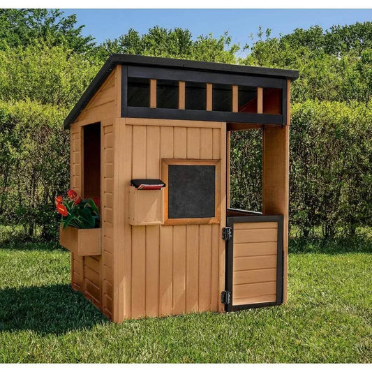 Backyard Discovery Caraway Cottage Cedar Wood Kids Playhouse - ToylandEU