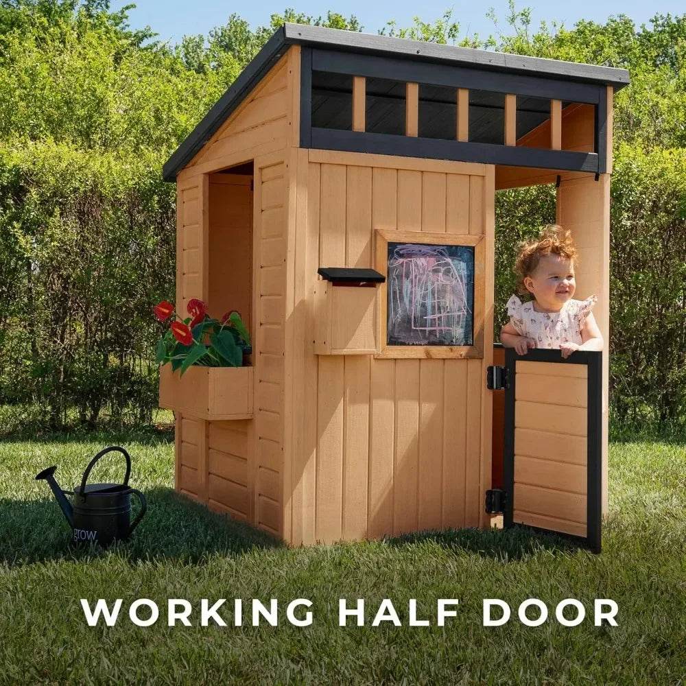 Backyard Discovery Caraway Cottage Cedar Wood Kids Playhouse - ToylandEU