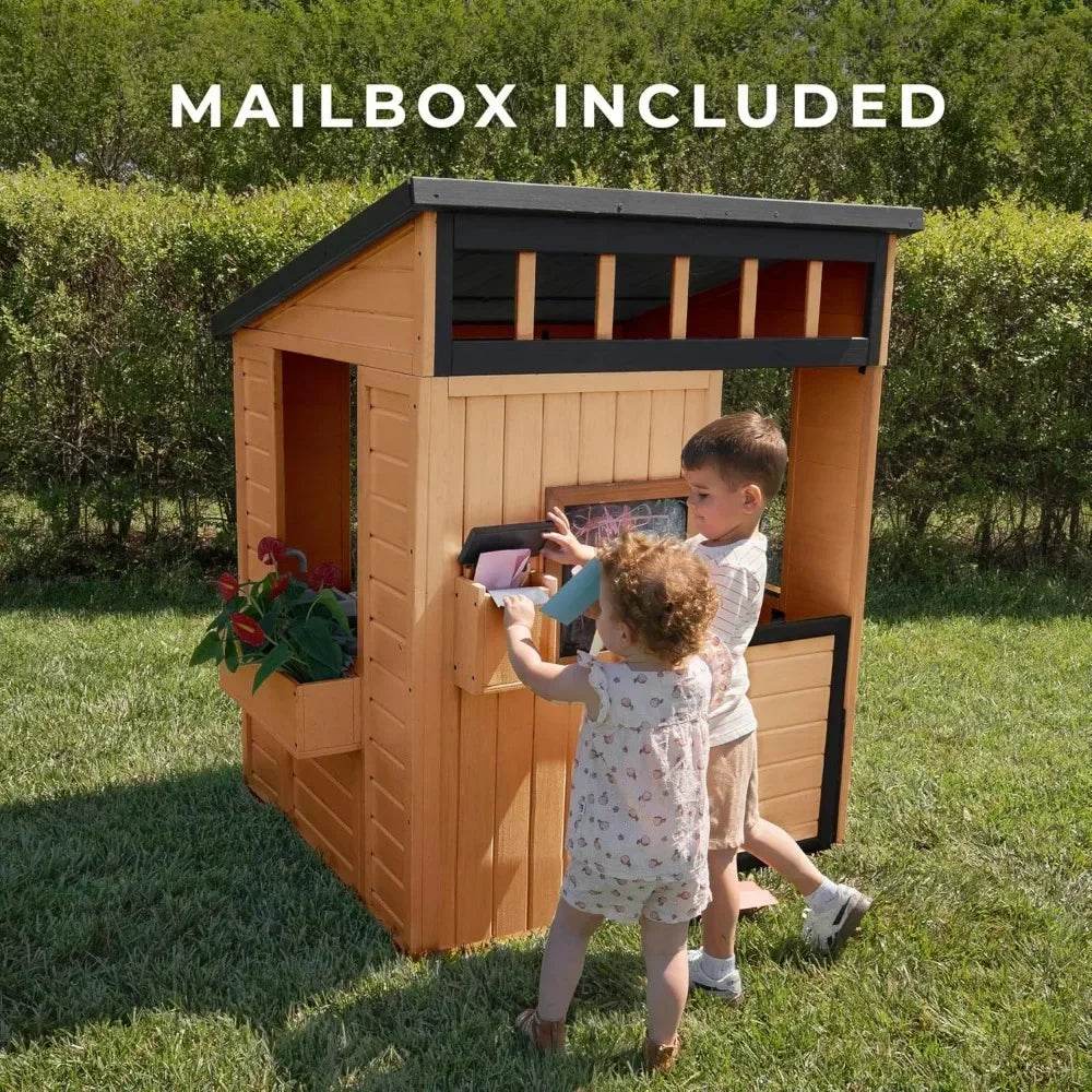 Backyard Discovery Caraway Cottage Cedar Wood Kids Playhouse - ToylandEU