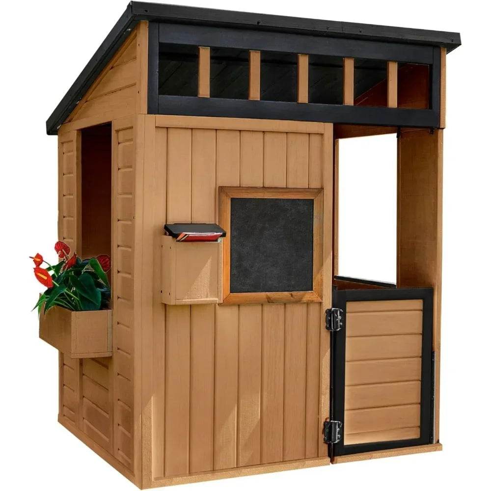 Backyard Discovery Caraway Cottage Cedar Wood Kids Playhouse - ToylandEU