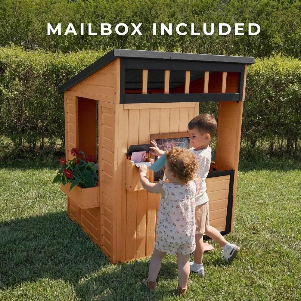 Backyard Discovery Caraway Cottage Cedar Wood Kids Playhouse - ToylandEU