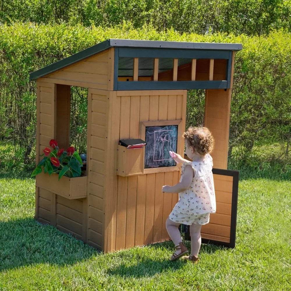 Backyard Discovery Caraway Cottage Cedar Wood Kids Playhouse - ToylandEU