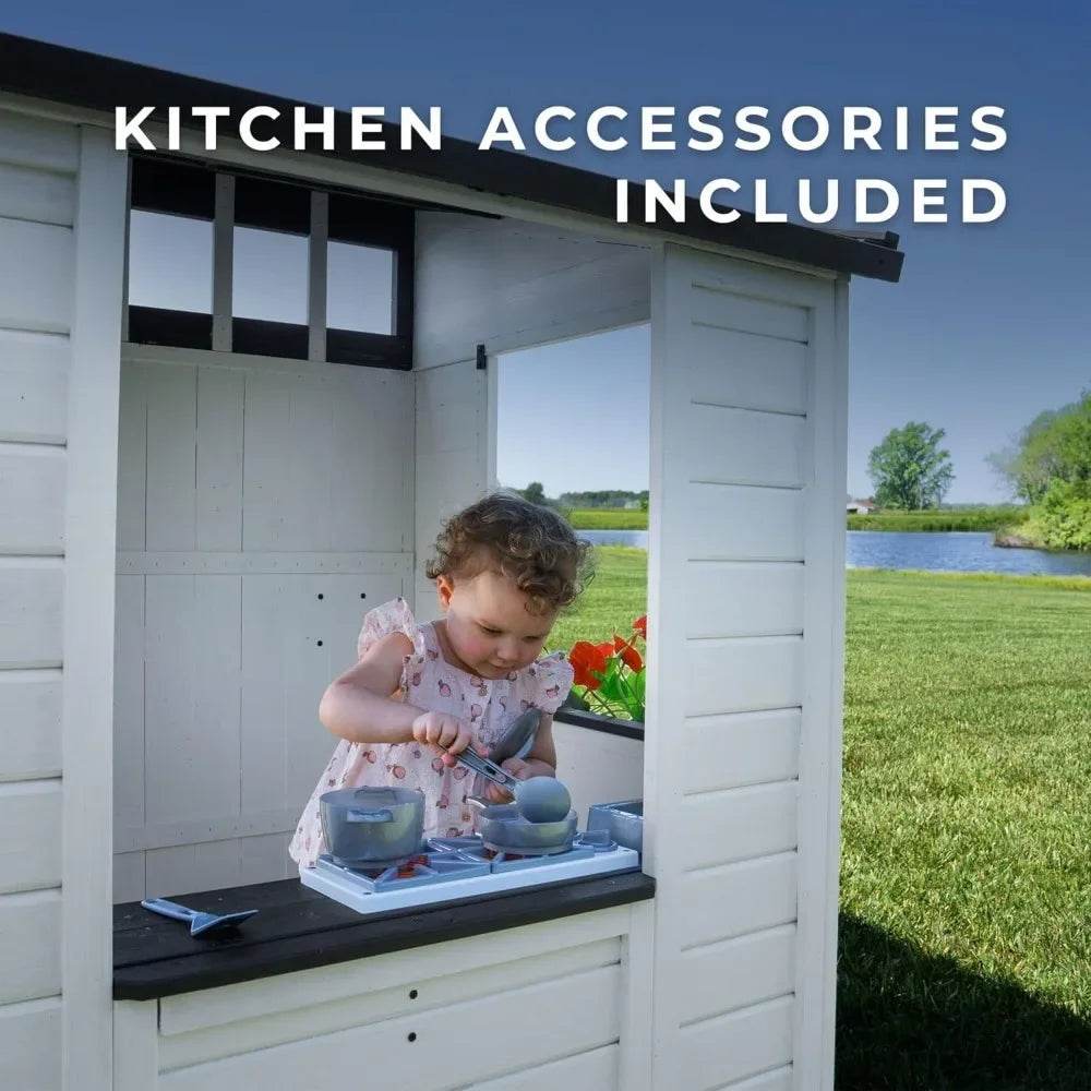 Backyard Discovery Caraway Cottage Cedar Wood Kids Playhouse - ToylandEU