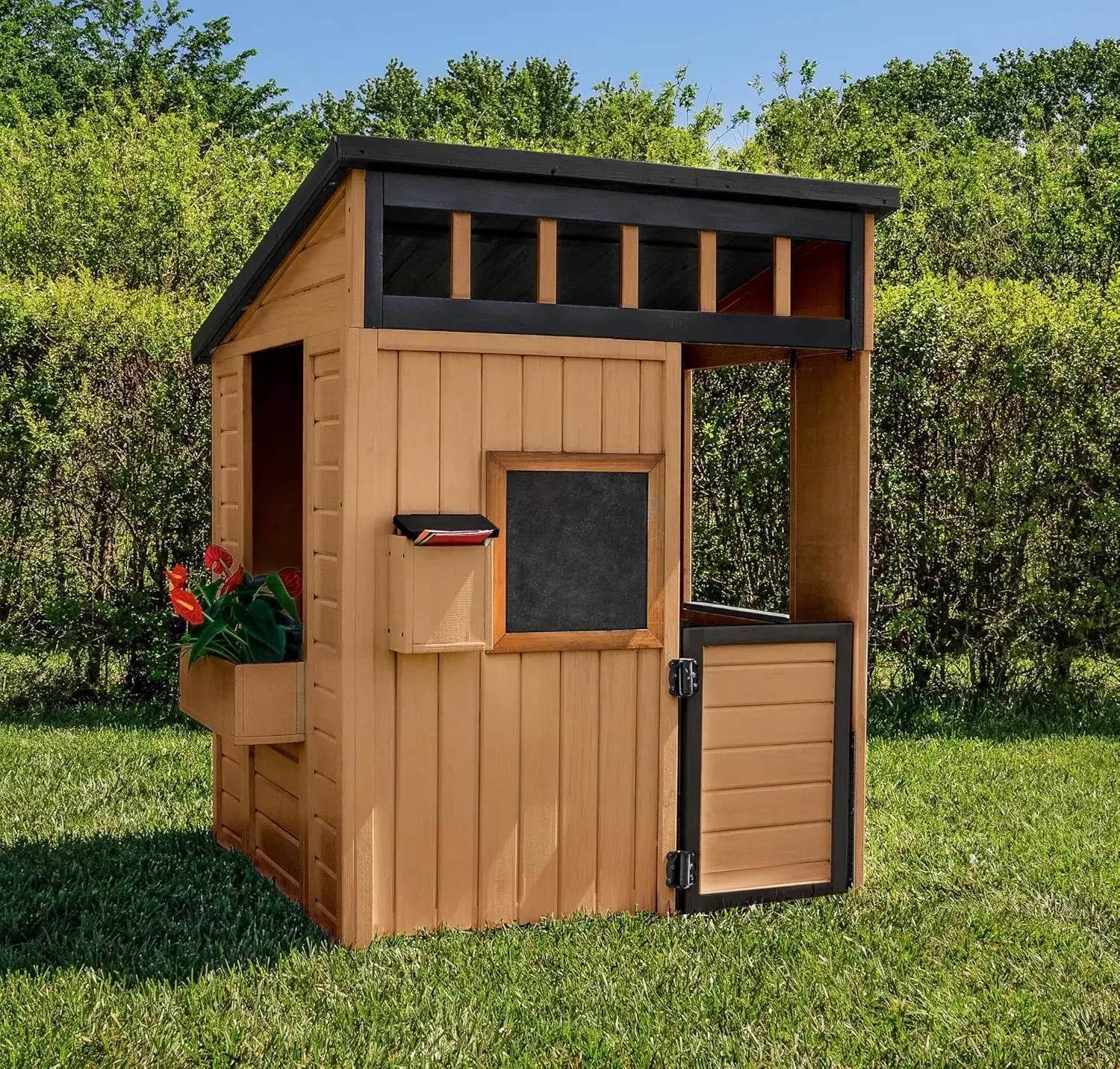 Backyard Discovery Caraway Cottage Cedar Wood Kids Playhouse - ToylandEU