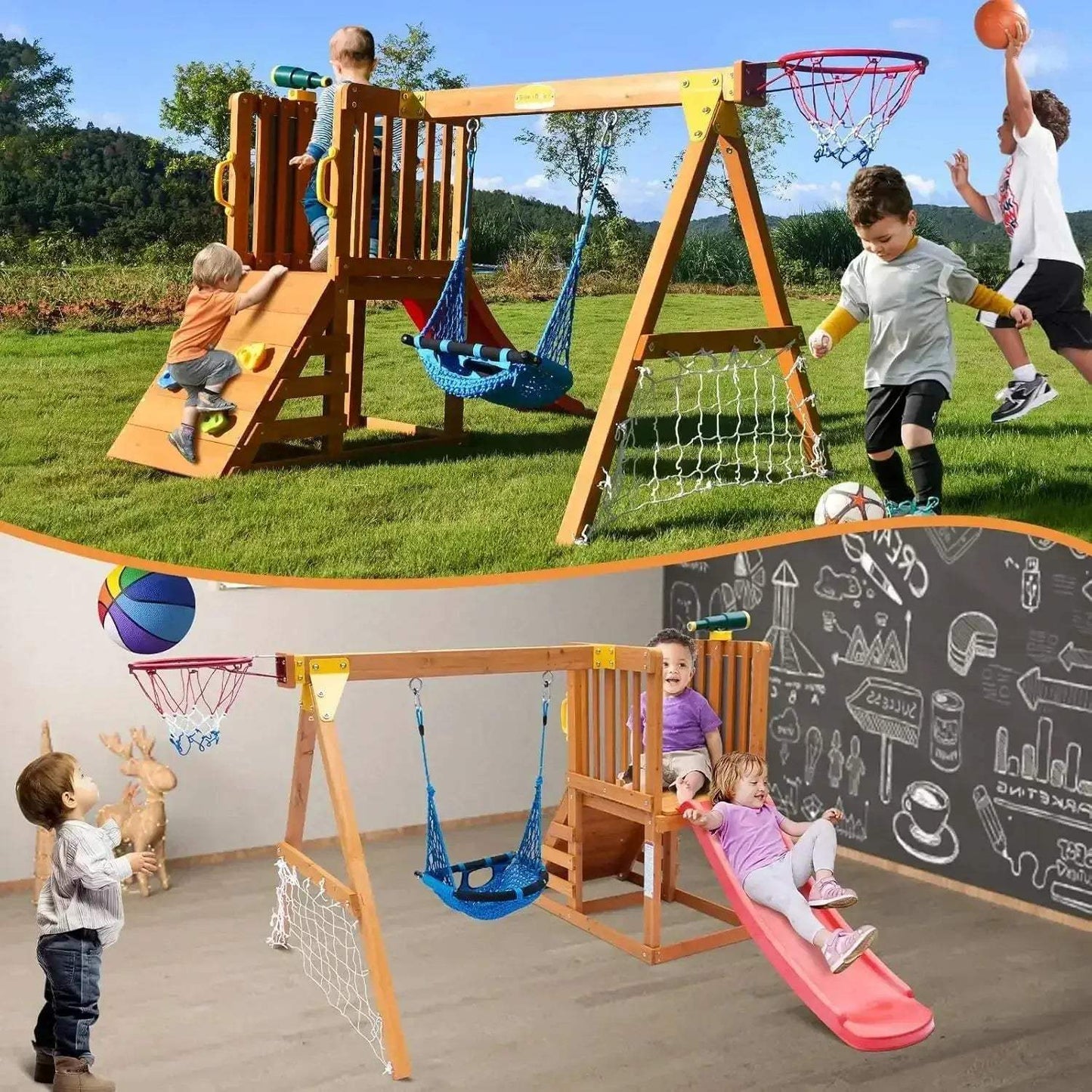 Backyard Toddler Playground Set With Durable Slide And Swing - ToylandEU