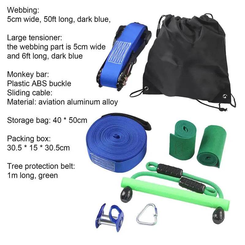 Backyard Zipline Kit Warrior Obstacle Course for Kids Outdoor Play Equipment Adventurous Backyard Playset for Building and Playing - ToylandEU