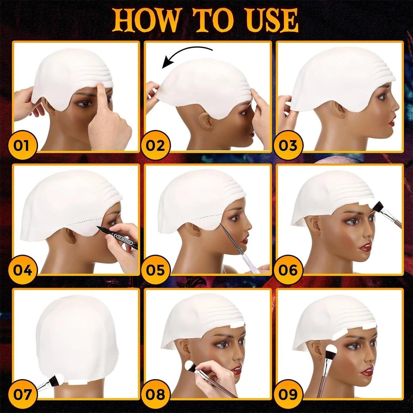 Bald Cap | Polyester Material | Unisex Cosplay Accessory | Adjustable Size