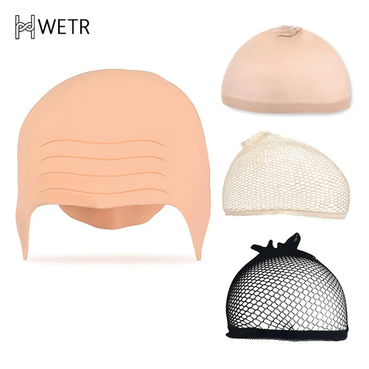 Bald Cap Set | Unisex Adult Cap | Cosplay Accessory | 1/2/4 Pack