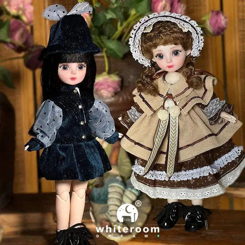 Ball Jointed Doll 30cm With Starry Gray Eyes Lolita Dress - ToylandEU