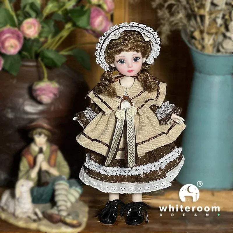 Ball Jointed Doll 30cm With Starry Gray Eyes Lolita Dress - ToylandEU