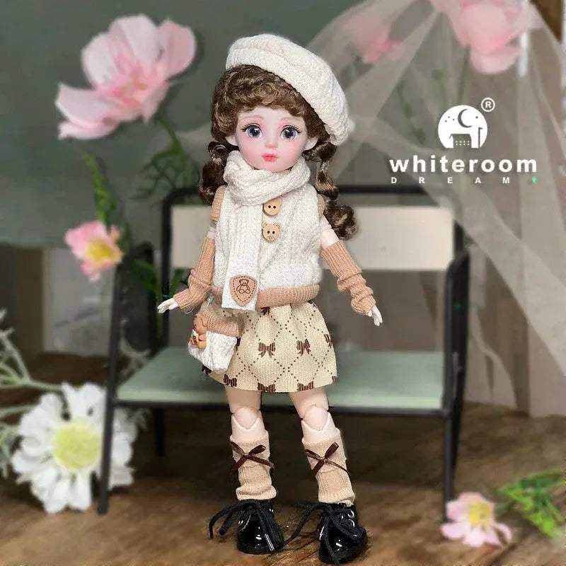 Ball Jointed Doll 30cm With Starry Gray Eyes Lolita Dress - ToylandEU