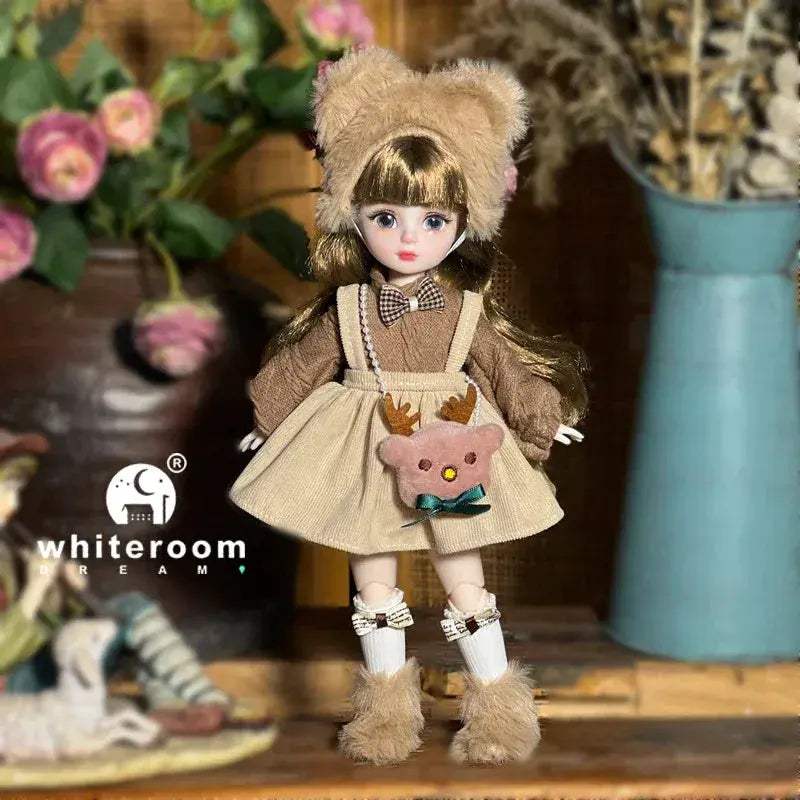 Ball Jointed Doll 30cm With Starry Gray Eyes Lolita Dress - ToylandEU