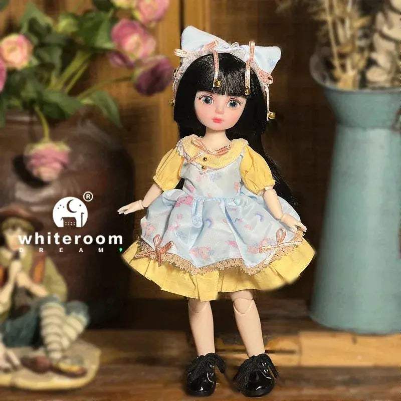 Ball Jointed Doll 30cm With Starry Gray Eyes Lolita Dress - ToylandEU