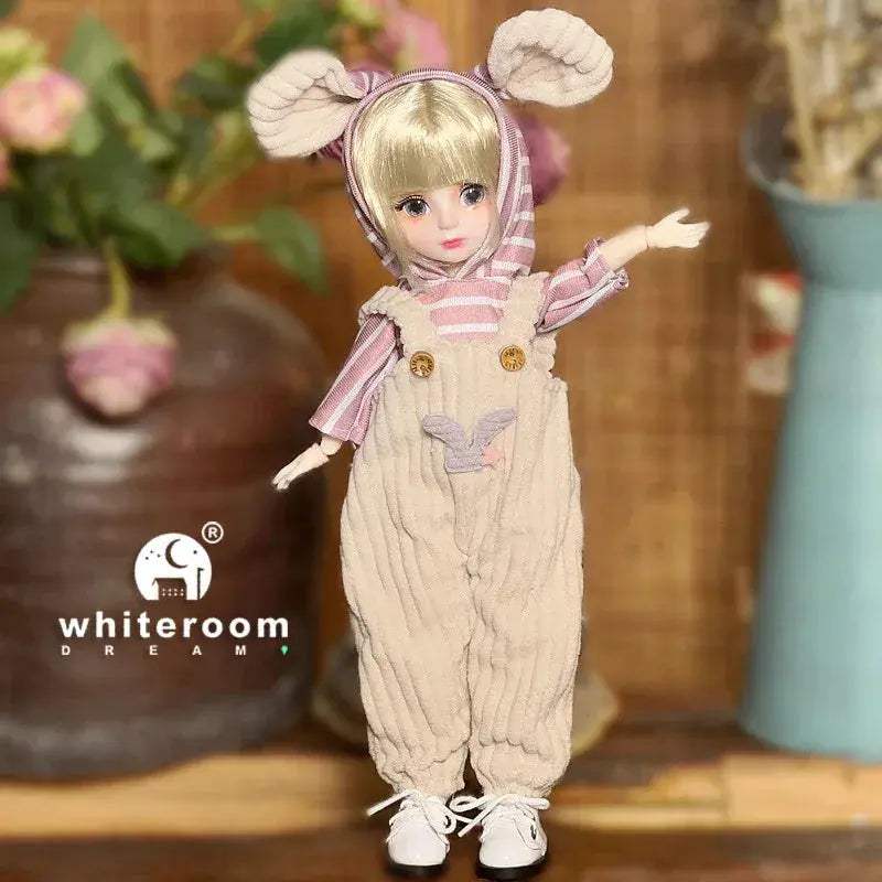 Ball Jointed Doll 30cm With Starry Gray Eyes Lolita Dress - ToylandEU