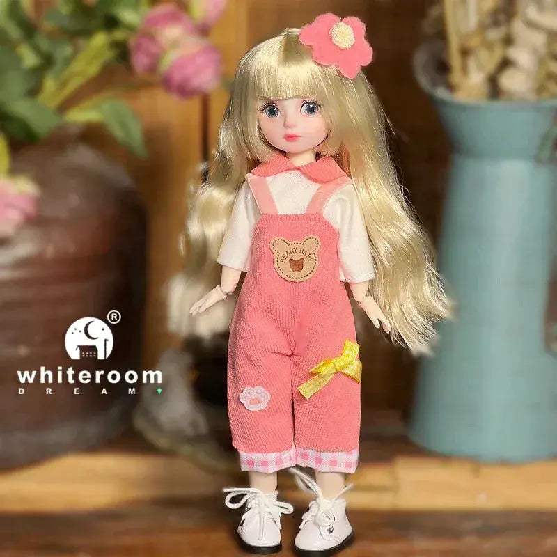 Ball Jointed Doll 30cm With Starry Gray Eyes Lolita Dress - ToylandEU