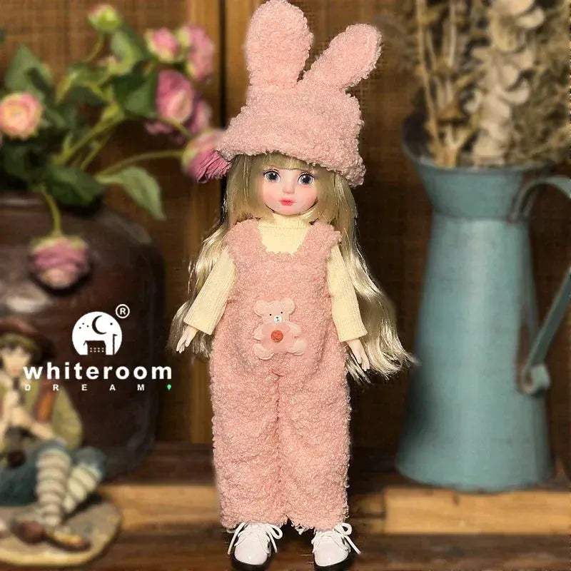 Ball Jointed Doll 30cm With Starry Gray Eyes Lolita Dress - ToylandEU