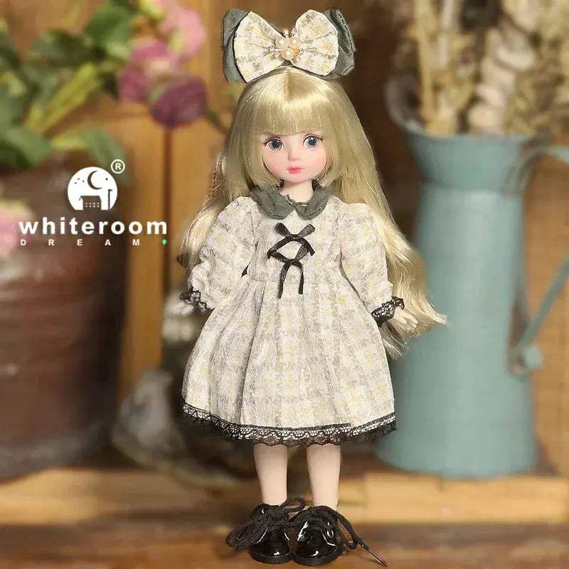 Ball Jointed Doll 30cm With Starry Gray Eyes Lolita Dress - ToylandEU