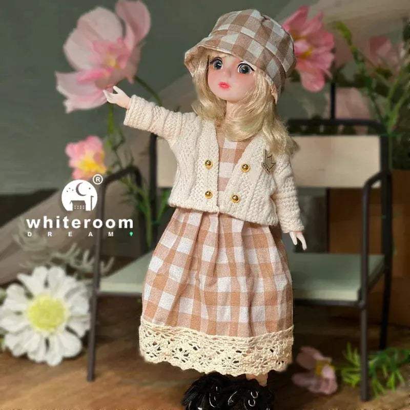 Ball Jointed Doll 30cm With Starry Gray Eyes Lolita Dress - ToylandEU