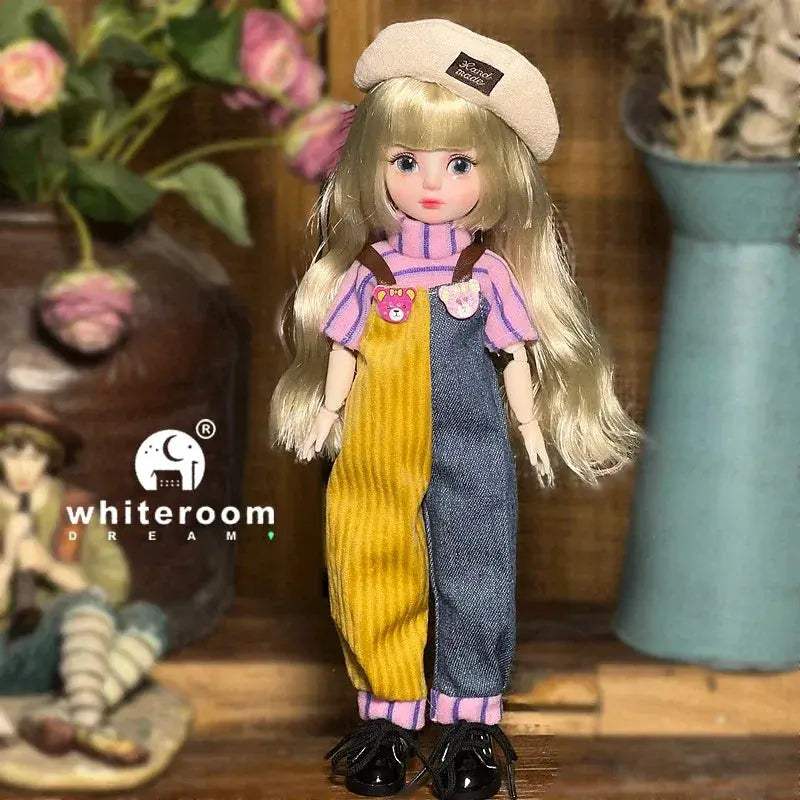 Ball Jointed Doll 30cm With Starry Gray Eyes Lolita Dress - ToylandEU