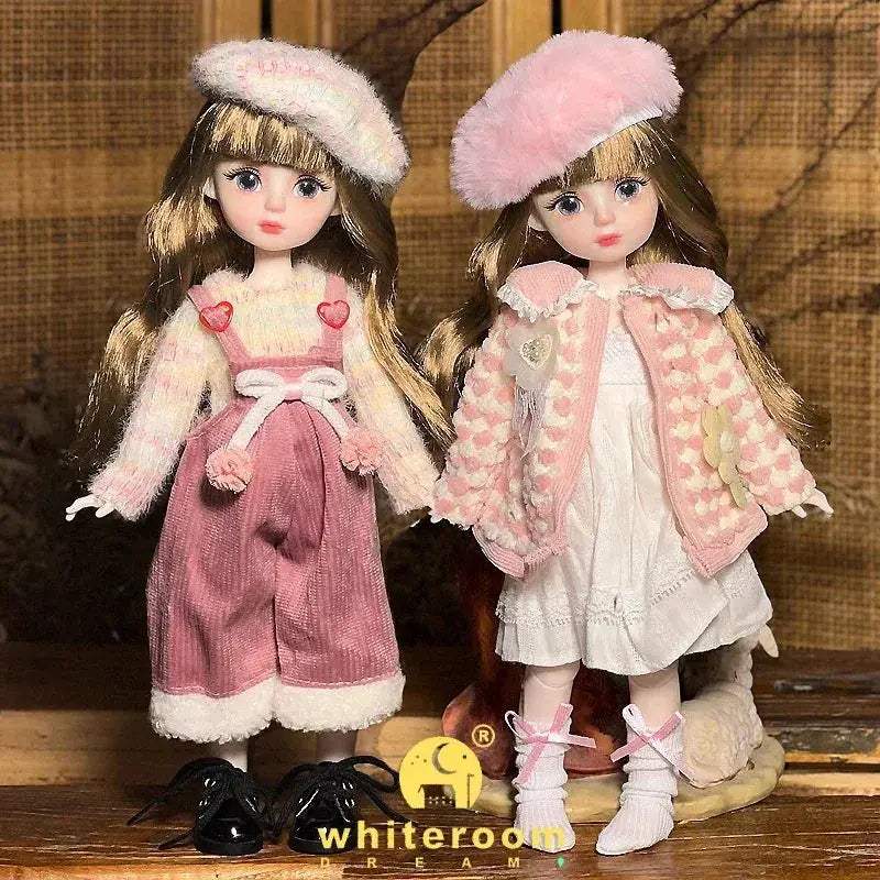 Ball Jointed Doll 30cm With Starry Grey Eyes Fashion Outfit - ToylandEU