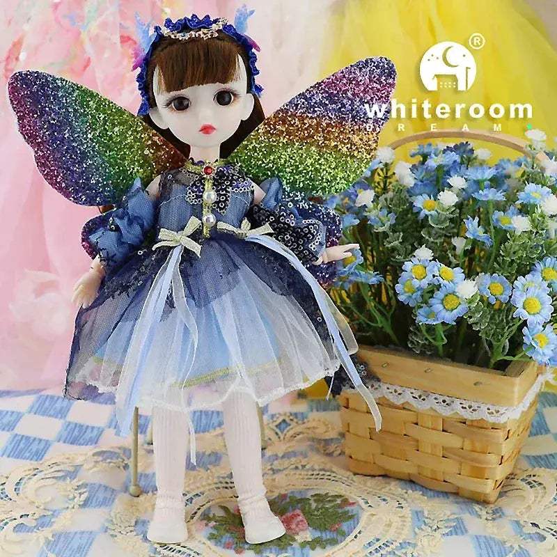 Ball Jointed Doll 30cm With Starry Grey Eyes Fashion Outfit - ToylandEU