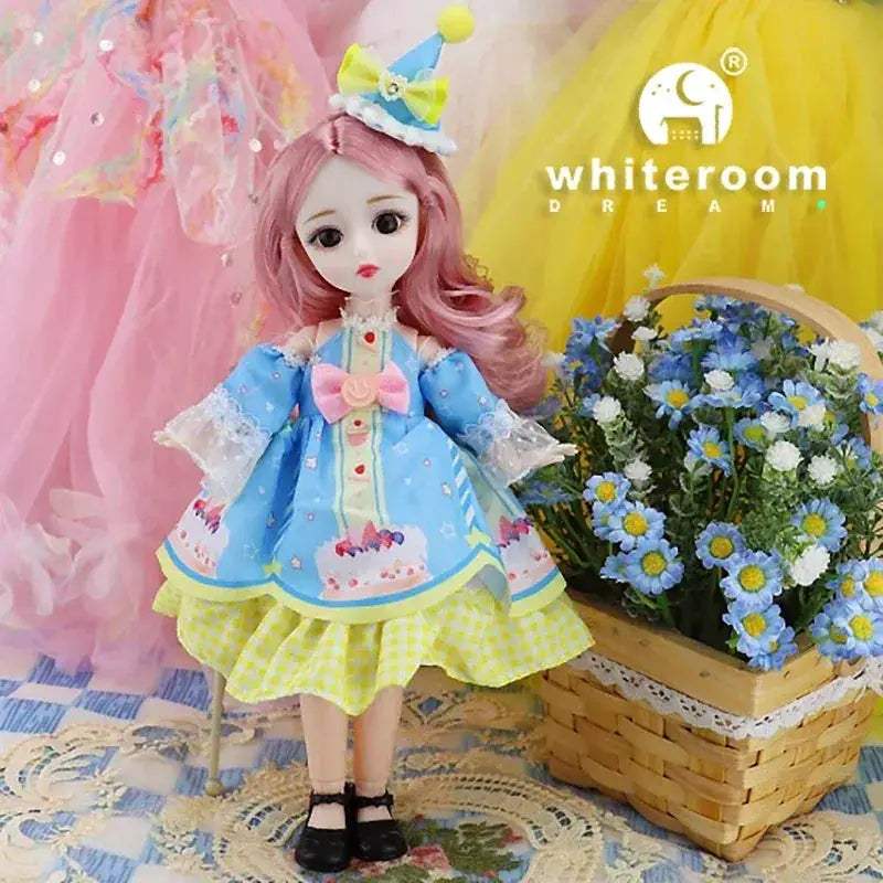 Ball Jointed Doll 30cm With Starry Grey Eyes Fashion Outfit - ToylandEU