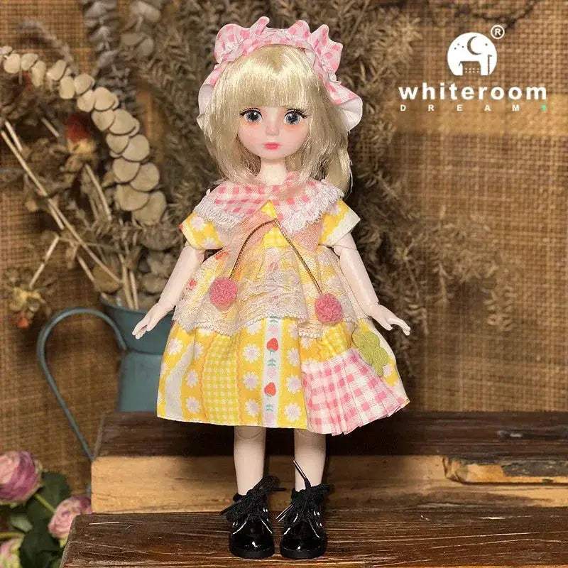 Ball Jointed Doll 30cm With Starry Grey Eyes Fashion Outfit - ToylandEU