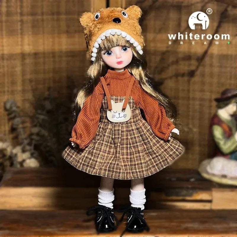 Ball Jointed Doll 30cm With Starry Grey Eyes Fashion Outfit - ToylandEU