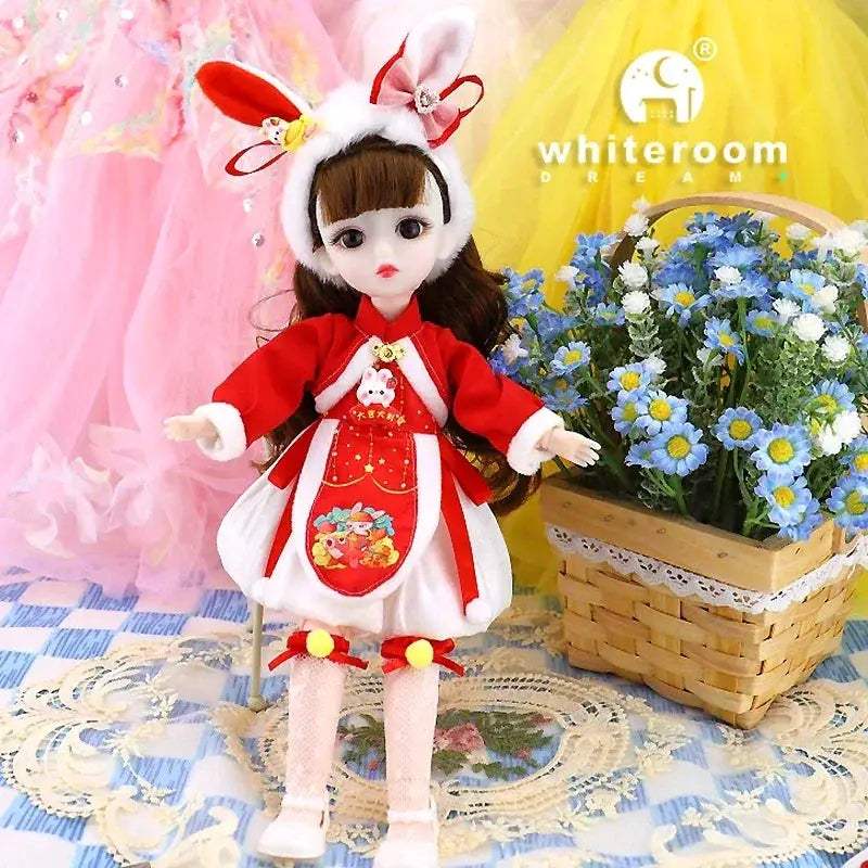 Ball Jointed Doll 30cm With Starry Grey Eyes Fashion Outfit - ToylandEU