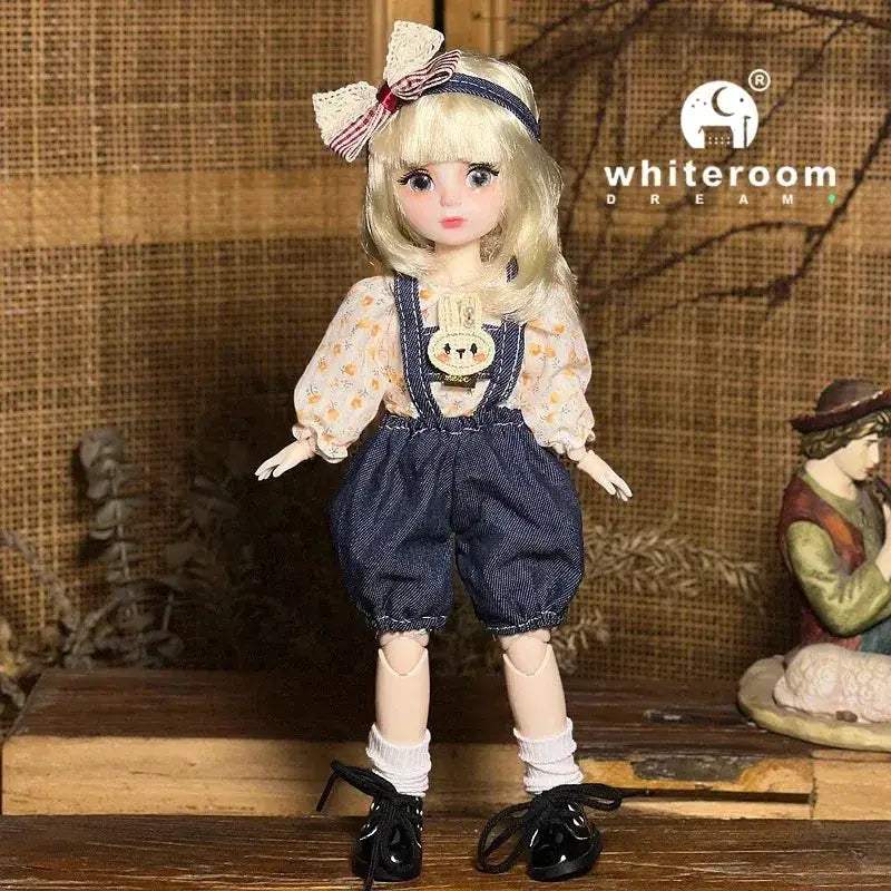 Ball Jointed Doll 30cm With Starry Grey Eyes Fashion Outfit - ToylandEU