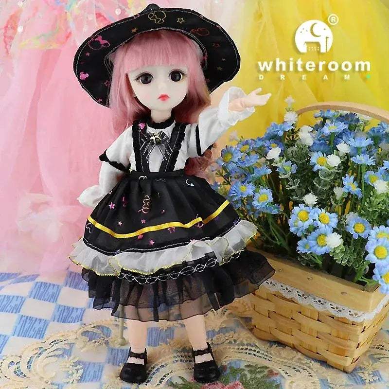 Ball Jointed Doll 30cm With Starry Grey Eyes Fashion Outfit - ToylandEU