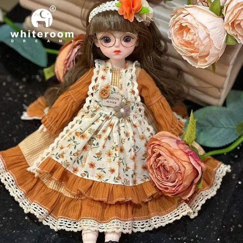 Ball Jointed Doll 30cm With Starry Grey Eyes Fashion Outfit - ToylandEU
