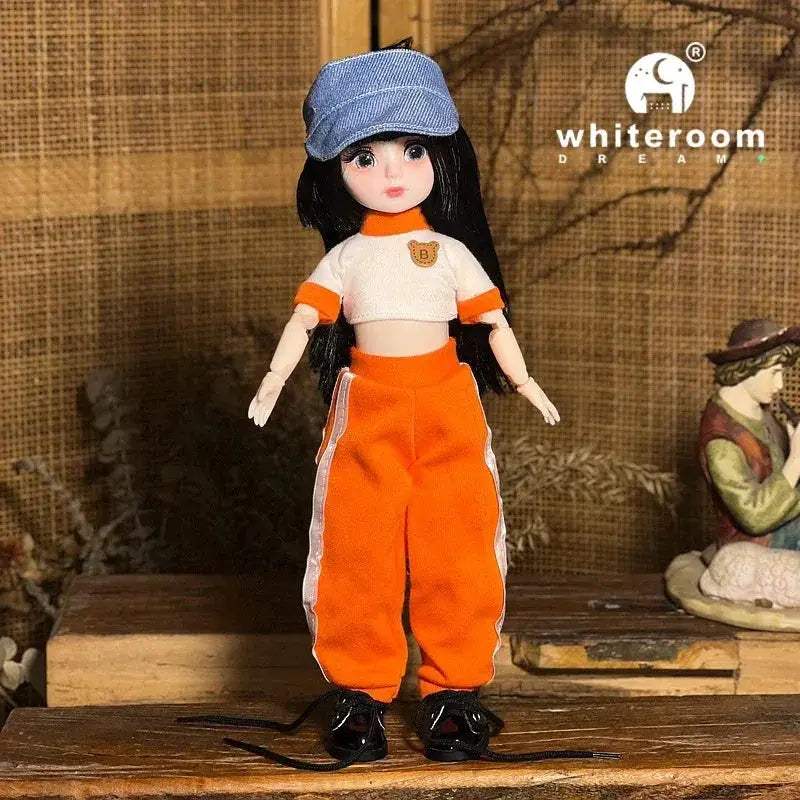 Ball Jointed Doll 30cm With Starry Grey Eyes Fashion Outfit - ToylandEU