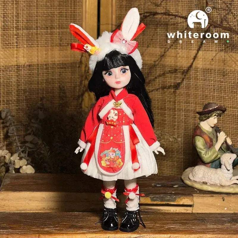 Ball Jointed Doll 30cm With Starry Grey Eyes Fashion Outfit - ToylandEU