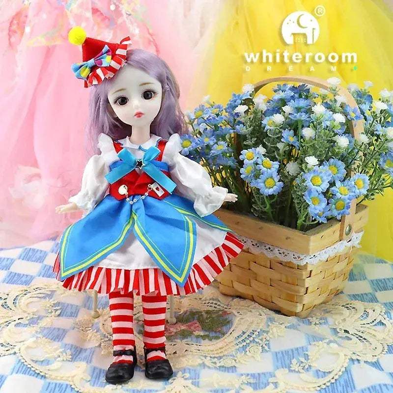 Ball Jointed Doll 30cm With Starry Grey Eyes Fashion Outfit - ToylandEU