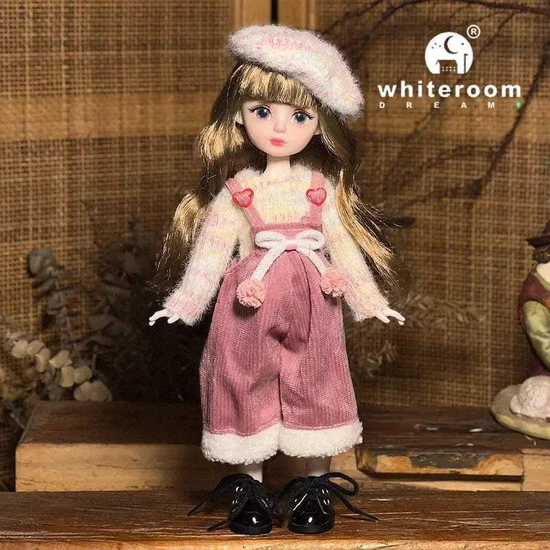 Ball Jointed Doll 30cm With Starry Grey Eyes Fashion Outfit - ToylandEU