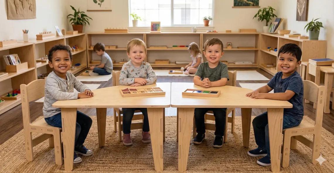 Baltic Birch Furniture | Semi Circle Table | Toylandeu™